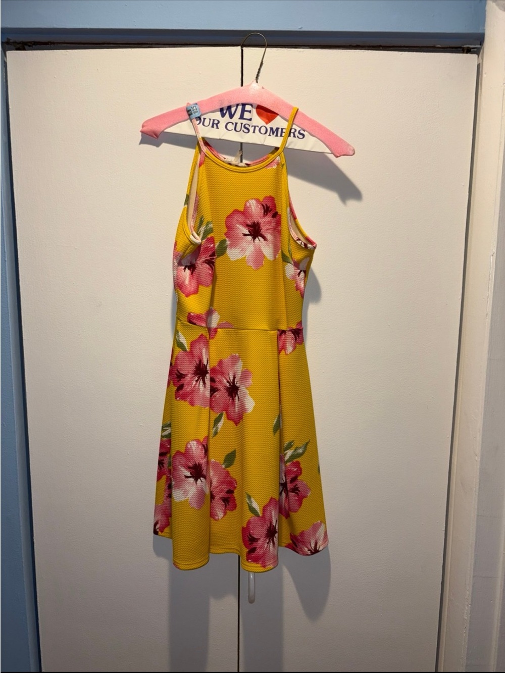 Soprano Yellow Floral Halter Mini Dress
